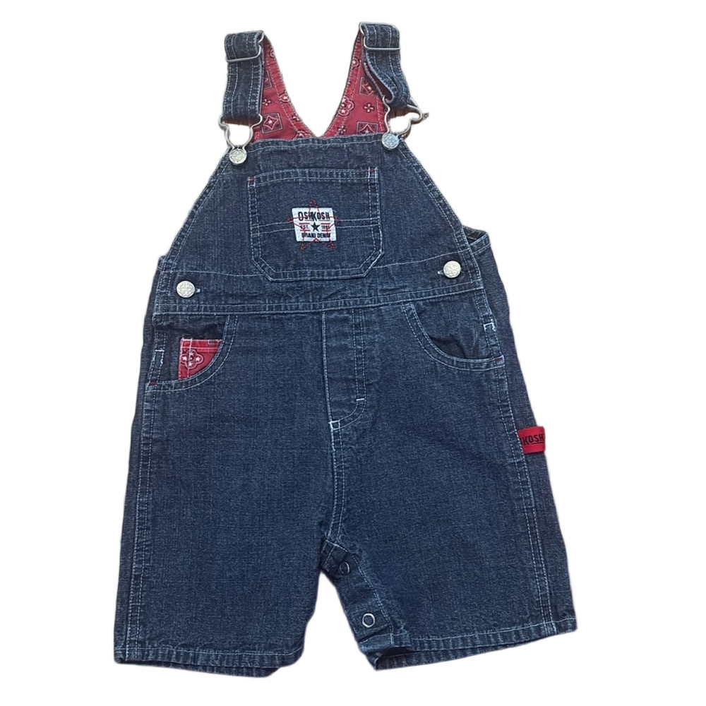 Vintage OshKosh B’gosh Baby Bib Overalls Denim Romper 18 Months
